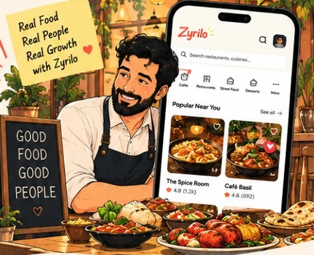 A restaurant owner with the Zyrilo app